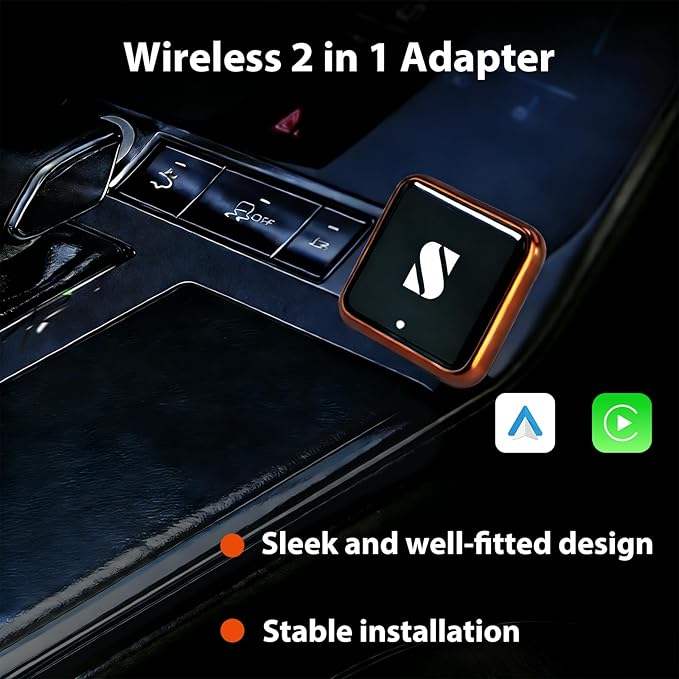 Sunweyer Wireless CarPlay Adapter & Android Auto Wireless Adapter, for Apple CarPlay, USB Bluetooth Dongle for iPhone & Android, Plug & Play Car Play Wireless Adapter 2026