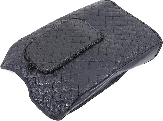 Aunginsy Leather Center Console Armrest Cover Compatible with Toyota Tundra 2014-2021, Car Middle Console Cushion Lid Pad Scratch Protector, Armrest Seat Box Cover with Pocket Storage Bag Accessories