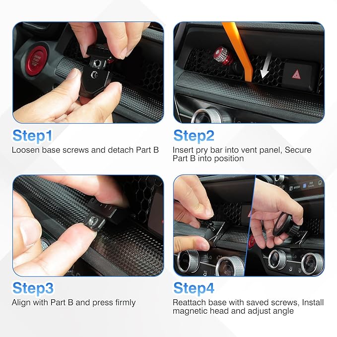 Autorder Upgraded Magnetic Car Phone Holder for 2022-2026 Honda Civic/2023-2026 CRV Accessories Strong Adsorption Phone Mount 360°Flexible Adjustment Magnetic Phone Stand Fit for All Smartphone