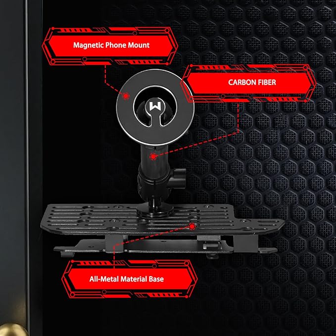 WXRYLYN 2024 2025 Ram Metal Dash Mount Magnetic Phone Holder for 2019-2025 2026 Ram 1500 2500 3500 TRX Metal Dash Platform Phone Mount 2025 Cell Phone Mount
