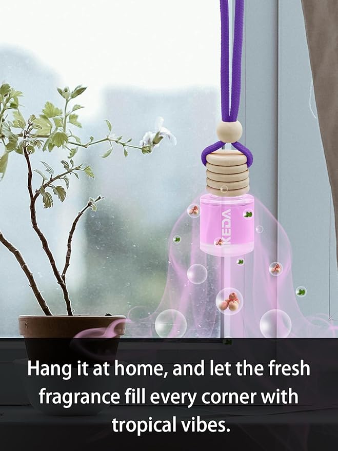 Ikeda Car Air Freshener: Hanging Car Smell Air Freshener | 10ml Hanging Car Perfume | Long Lasting Fragrance | Strong Scents Diffuser for Auto Home (White Peach|Circular)