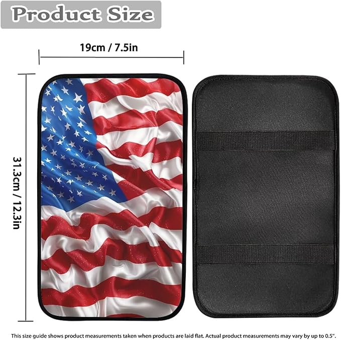 American Pattern Universal Center Console Armrest Soft Pad Protector Cover Non Slip Fits for Most Vehicle,SUV,Truck Car Christmas Decoration