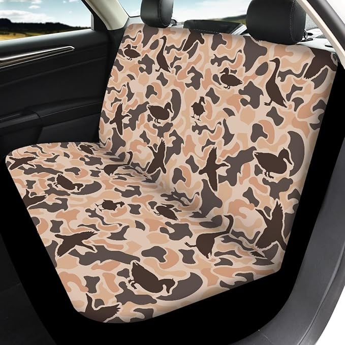 KEIAHUAN Car Seat Covers for Front and Rear Seat Duck Camo Hunting Auto Interior Decoration Accessories for Sedan, Truck, SUV, Van, 4 Piece