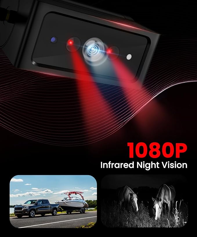 Foxpark Magnetic Wireless Backup Camera for RVs and Trailers No-Installation - 7" HD 1080P Monitor, Strong Magnetic Scratch-Proof Rear View Camera for Trucks, Campers, SUVs, and Cars