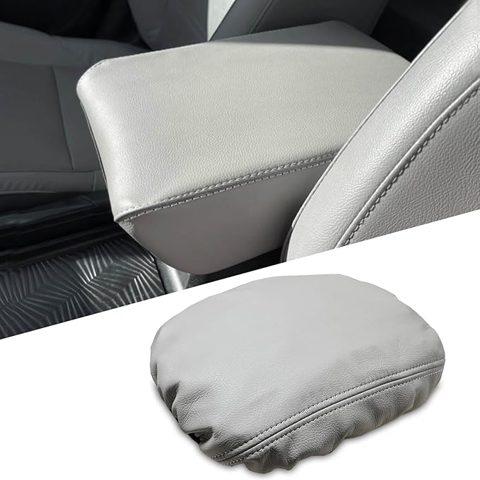 for Honda CRV 2017-2022 Center Console Cover - Vegan Leather Extra Soft Armrest Protector for Honda CR-V Interior Accessories 2017 2018 2019 2020 2021 2022（Gray）