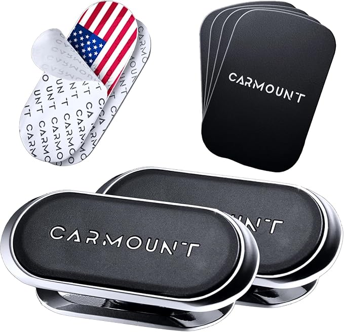 CARMOUNT F1 Dashboard Car Mount (2-Pack) | Magnetic Phone Holder for Car, Ultra Strong 8X N52 Magnets, 360° Rotation, Universal Dash Mount for All Phones and Tablets | Car Mount Magnet for iPad