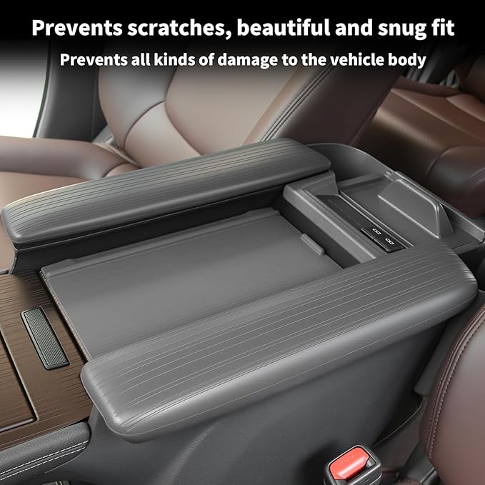 2PCS Center Console Armrest Side Cover for Toyota Sienna 2021-2026 Silicone Armrest Storage Box Side Cover Protector Compatible with LE/XLE/XSE/Woodland Edition/Limited/Platinum(Gray)