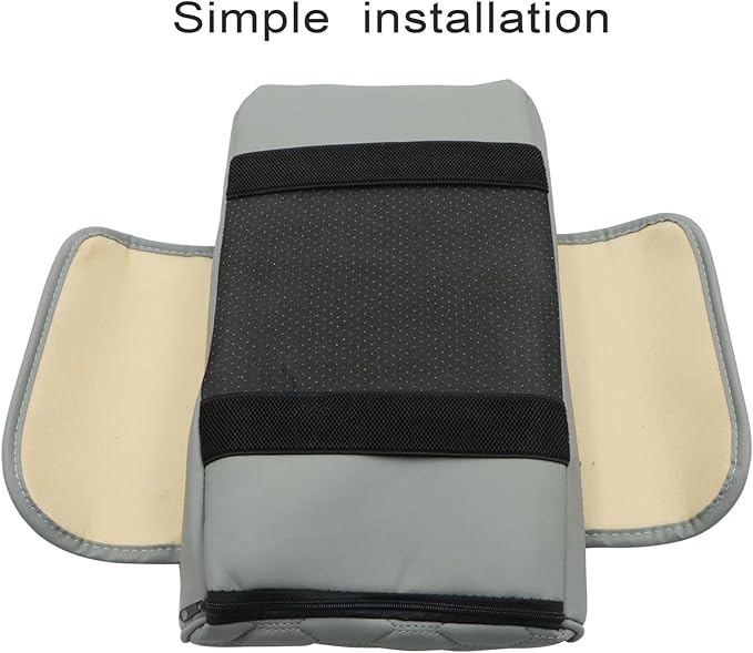 Priprilod Gray Car Center Console Armrest Pillow, Memory Foam with Cup Holder and Cell Phone Holder, Multifunctional Car Center Console Organizer, Universal Fit for Most Car Interior Accessories