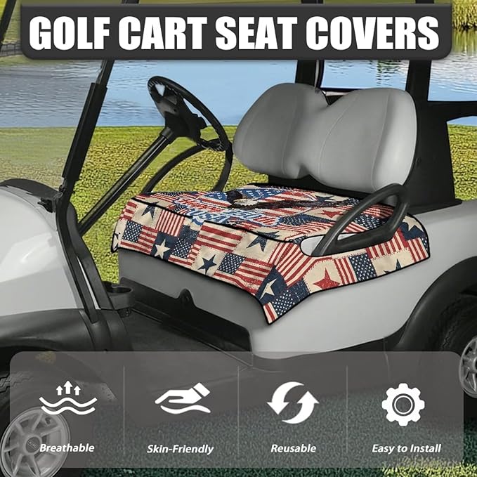 Biyejit Golf Cart Seat Covers with 4 Pockets Golf Cart Seat Towel Blanket Fits 2-Seat Golf Carts, Golf Cart Accessories