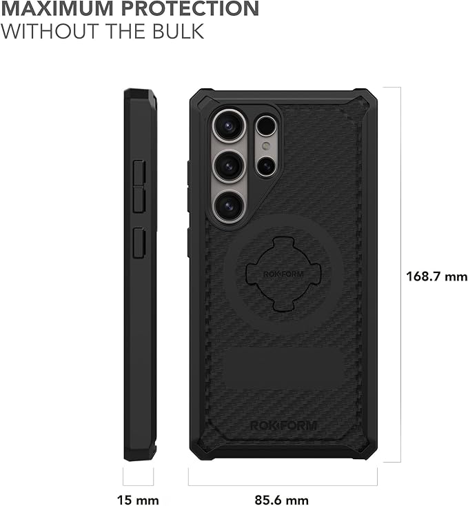 Rokform - Galaxy S24 Ultra Case, Rugged Series, Magnetic Case with Twist Lock, Drop Tested Armor (Black)