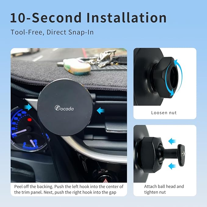 Car Phone Mount for Toyota Corolla 2017–2019,Magnetic Vehicle-Specific Dashboard MagSafe Phone Holder,360° Rotating Magnetic Mount Compatible with iPhone 12–17 and Android,Corolla Auto Accessories