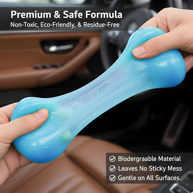 MysticHome for Car Cleaning Gel 160g,Reusable Cleaning Putty for Interior Detailing PC Keyboard, Car Cleaning Supplies, Auto Detailing Tools, Car Slime for Dust Removal, Cleaning Kit,Blue 5.0 OZ