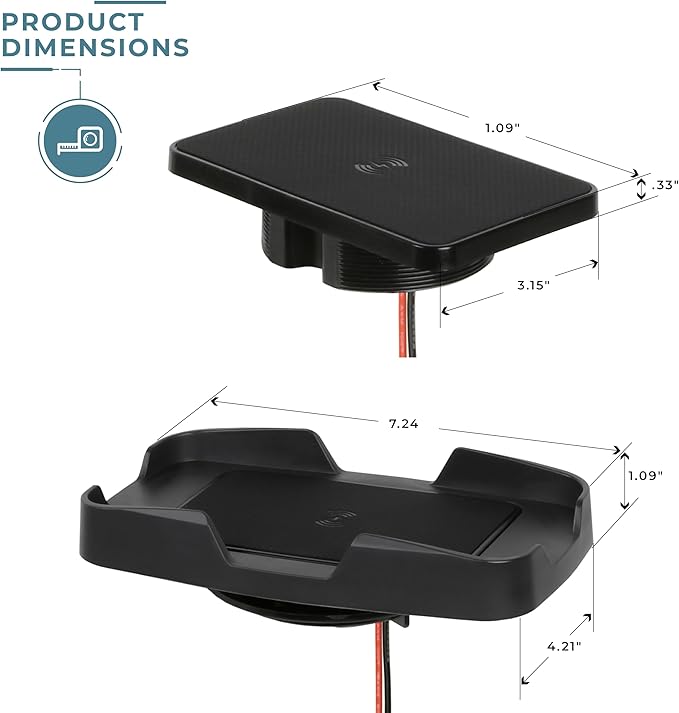 Manufacturers’ Select ITC MAX Rectangular Wireless Phone Charger for Boat/RV/Golf Cart. Waterproof Secure Charging
