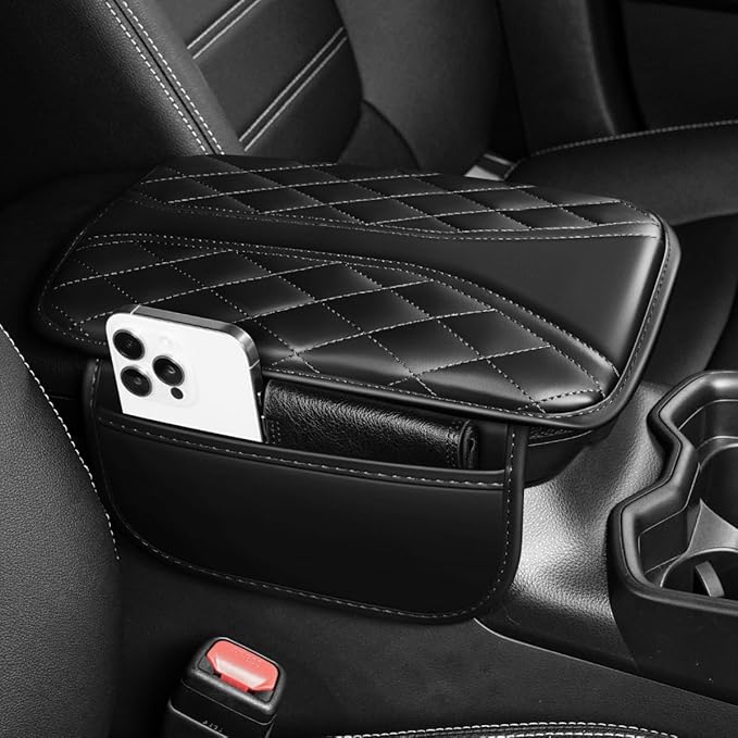 Center Console Cover Fit for Camry Scratch & Wear Resistant Waterproof Middle Console Cover with 2 Storage Bags(Black)