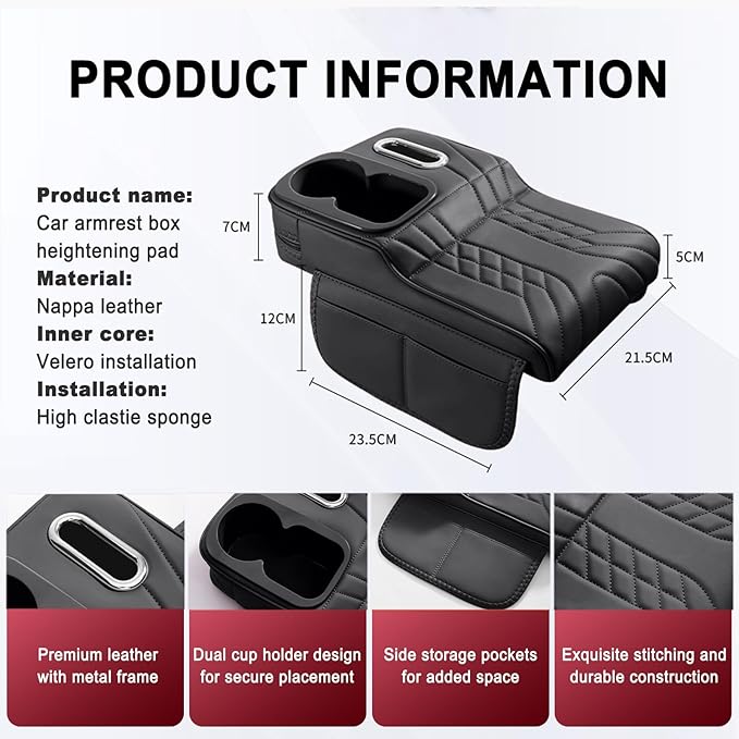 Car Armrest Cover for Tesla Model X 2015–2020 2021 2022 2023 2024 2025 2026, Center Console Cover Mat Armrest Seat Box Cover Cushion Console Pad Interior Accessories,B
