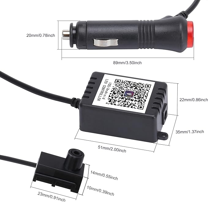 5 m Optic Fiber Car Ambient Lighting Kit Bluetooth App Control + RF Remote Control 64 Colors Multicoloured Music Interior Footwell Lighting Kit 12V 1W