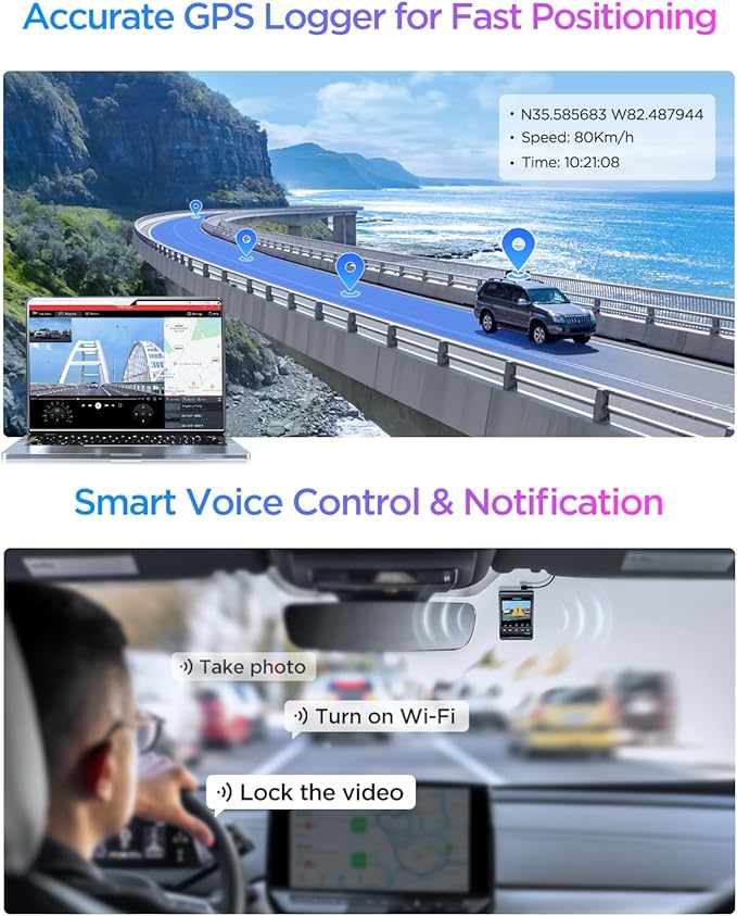 VIOFO A329S 4K 60FPS Dash Cam, Power Saving Parking Mode, Wi-Fi 6 App Control, STARVIS 2 Sensor, Supports up to 4TB SSD or 512GB microSD Card