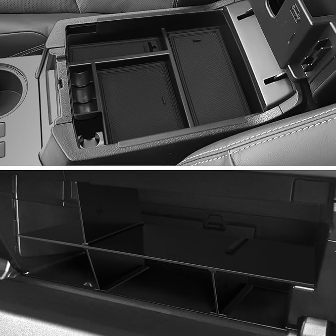 Hellet 2PCS Center Console Hidden Box Organizer Compatible with Toyota 2010-2020 2021 2022 2023 2024 4Runner Interior Accessories Glove Box Organizer