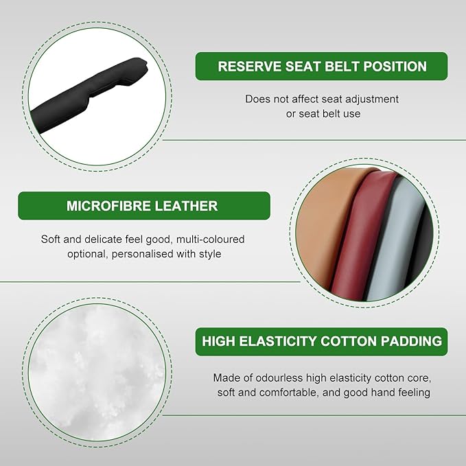 2 PCS Leather Car Seat Gap Filler, Auto Seat Blocker Organizer Fill The Gap Between Seat and Console, Universal Gap Filler Plug Stop Things from Dropping for Car SUV Truck (Black)