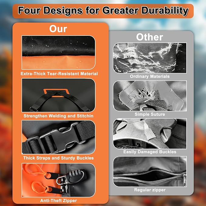 Mupera 15 Cubic Ft Waterproof Car Roof Cargo Carrier for All Vehicles with/Without Roof Rack, Rooftop Cargo Carrier with Strip Includes Anti-Slip Mat, 6 Door Hooks & Combination Lock