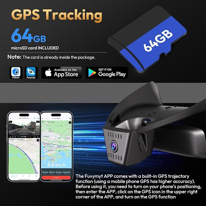 Front 4K Dash Cam for Toyota RAV4 2019-2021 LE Limited Premium XLE TRD Hybrid & RAV4 Prime 2021-2024 (Model A)(No Vent Hole),OEM-Style,Loop Recording,Easy Installation,WiFi & App,64G Card