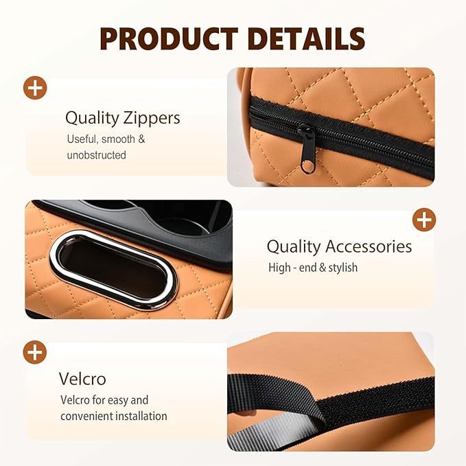 Multifunctional Car Armrest Cushion with Integrated Booster, 2026 Upgraded Universal Style Memory Cotton Car Armrest Box Pad, Car Center Console Armrest Pillow, with 2 Cup Holder (Beige)