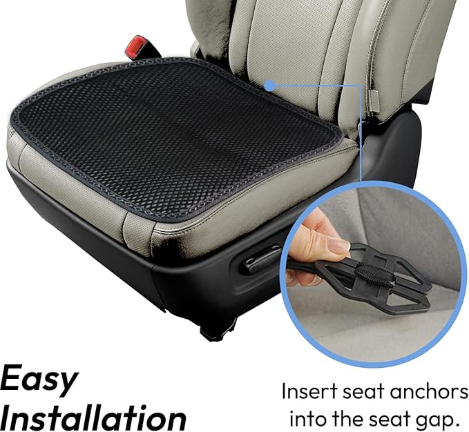 carrotez 2 Pack Double Breathable 3D Air Mesh Cool Seat Cushion Pad for Cars Seats, Home Office Chairs, Wheelchairs, 17.75" x 17.75" - Black