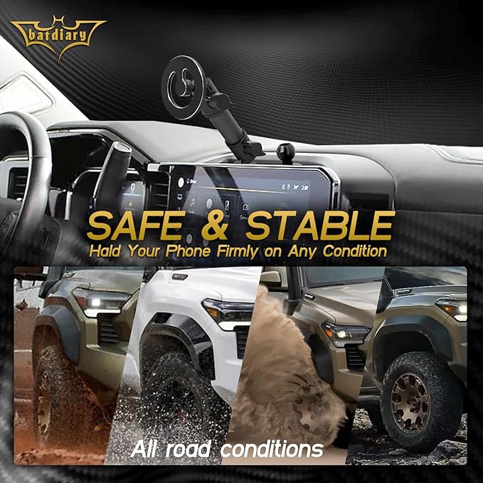 2024 2025 Silverado 1500 Magnetic Phone Mount Compatible with 2022 2023 2024 2025 Chevy Silverado GMC Sierra Accessories Metal Cell Phone Holder Dash Platform Mount(No-Drill Installation)