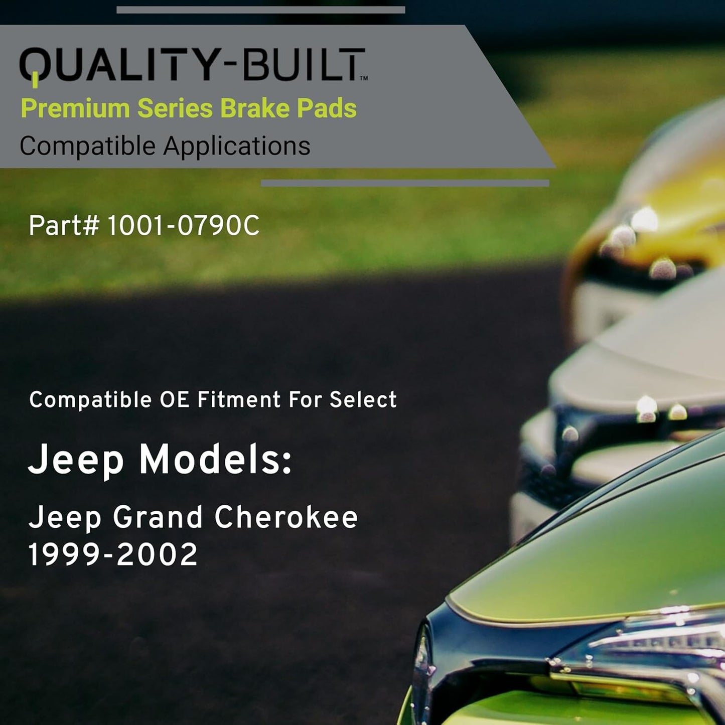Premium Ceramic Front Brake Pads (1001-0790C) Compatible with Jeep Grand Cherokee 1999-2002