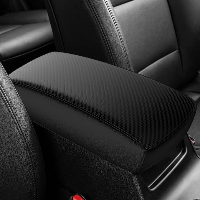 Autorder Center Console Cover for Nissan Sentra 2020 2021 2022 2023 2024 2025 Accessories Carbon Fiber Armrest Cover Anti-Scratch Middle Console Pad Leather Armrest Protector