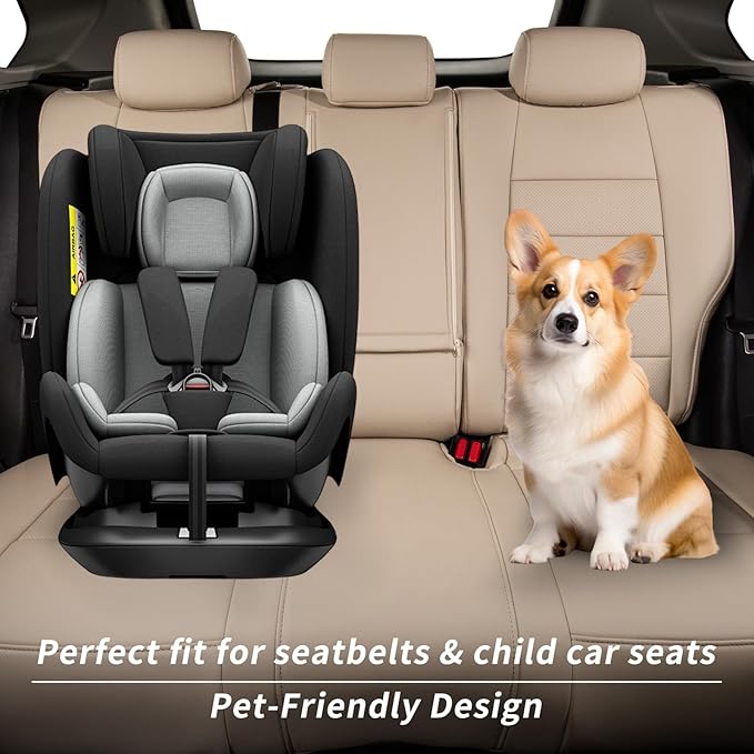 coverdream Rav4 Seat Covers Custom Fit for 2019-2025 Toyota Rav4 Hybrid(LE,XLE,XLE Premium,Limited) SUV,Fully Covered,Luxury Waterproof Leather Car Seat Protector(Full Set,Beige)