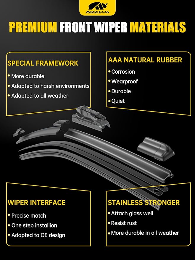 MIKKUPPA 28"/28"/13"/11" Windshield Wiper Blades Replacement for 2013-2019 Ford Escape - Original Factory Quality Front and Rear Wipers Blade Set for My Car - (Pack of 4)