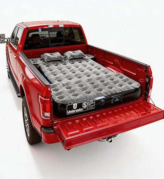 Umbrauto Built-in Pump Air Mattress for 5.5-5.8ft Short Truck Bed, Inflatable Full-Size Pickup Airbed for Ford F150, Chevy Silverado, GMC Sierra, Dodge Ram, Toyota Tundra, Nissan Titan Outdoor Camping