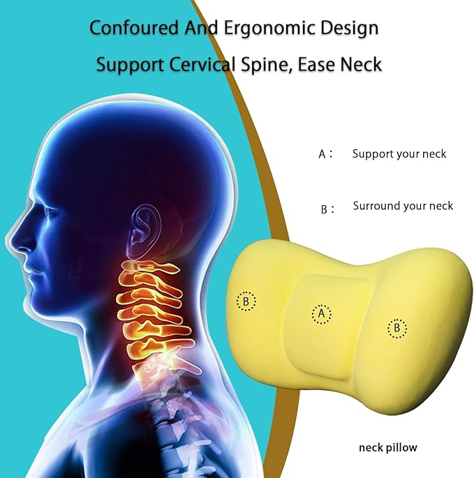 Lumbar Support Pillow for car，Car Neck Pillow Kit, Memory Foam Ergonomic Car Headrest and Lumbar Support for Driving Fatigue Relief, Comfort and Support Your Neck and Back