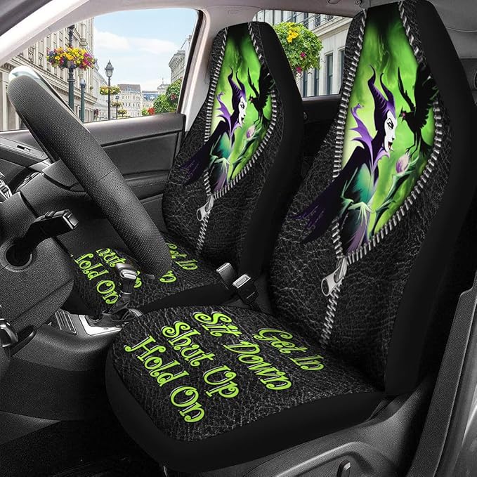 GENANY Evil Queen Car Seat Covers Set of 2, Breathable Front Seat Covers for Truck Sedan SUV, Movie Themed Car Accessories, Witchy Gift for Women Men