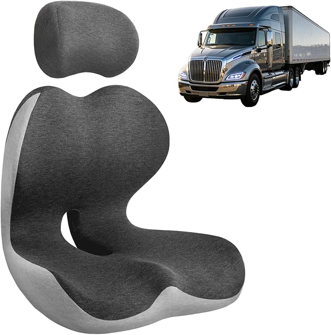 Truck Seat Cushion for Long Driving, Cushion for Car Seat Driver for Comfort, Made of Memory Foam, for Tailbone, Back, and Sciatica