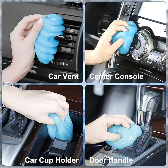 Generic Car Cleaning Gel Universal Detailing Kit Automotive Dust Car Crevice Cleaner Slime Auto Air Vent Interior Detail Removal for Car Putty Cleaning Keyboard Cleaner Car Accessories (Blue)