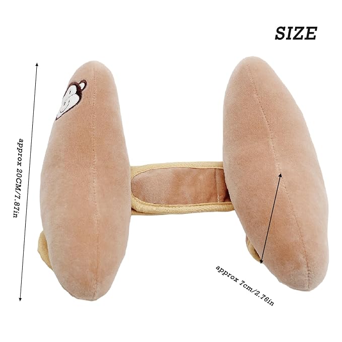 Baby Travel Pillow for Infant Car Seat, Adjustable Infant Head Neck Support, Portable Stroller Headrest Pillow for Toddler, Banana Baby Travel Headrest Pillow for Pushchair, Swings, Brown