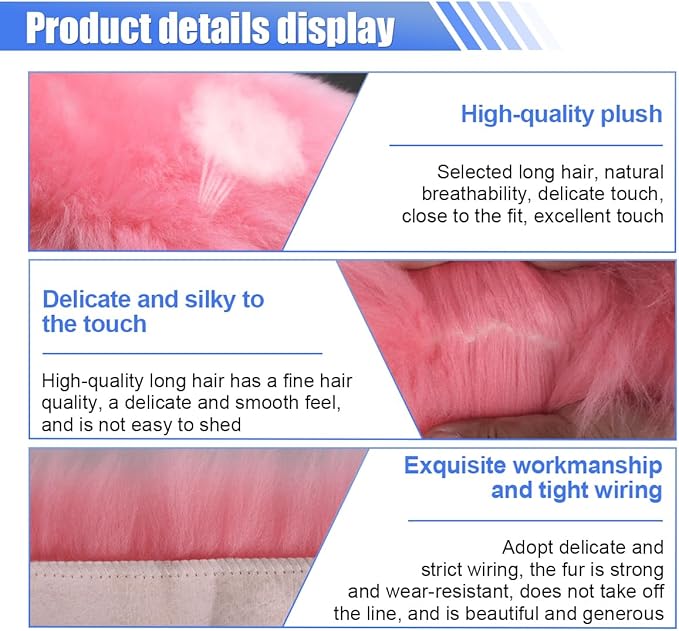 Auto Center Console Cover Pad, 11.81"x 7.87" Warm & Furry Winter Car Armrest Cover, Soft Faux Sheepskin Wool Car Armrest Seat Box Protector Cushion, Universal Interior Accessory (Pink)