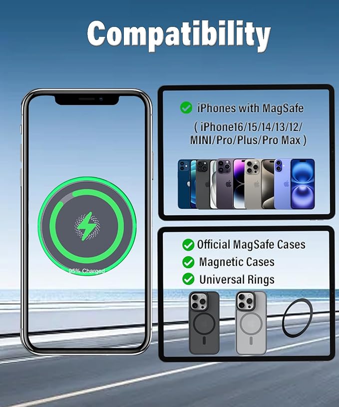 Car Phone Holder for Toyota Sienna 2021-2024 Accessories Apply to 9 Inch Touch Screen 15W Fast Wireless Charger Screen Fixed Clip Cell Phone Mount with Dashboard Storage Tray