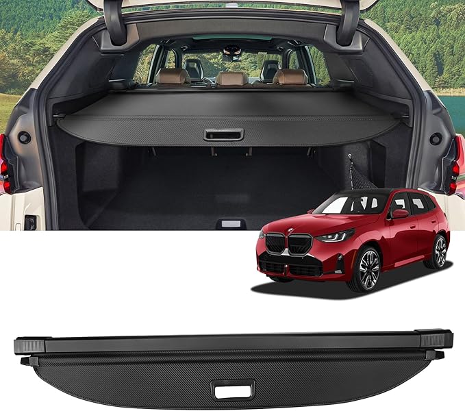 Cargo Cover for BMW X3 2025 2026 Accessories Retractable Trunk Cover Security Shielding Shade Cargo Luggage Cover Trunk Privacy Protection (Carbon Fiber Texture)
