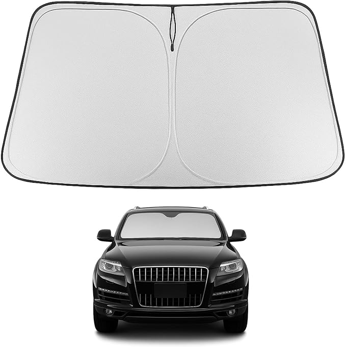 Proadsy 2026 Upgrade Front Windshield Sun Shade Foldable Sunshade Protector Custom Fit 2007-2015 Audi Q7 Accessories