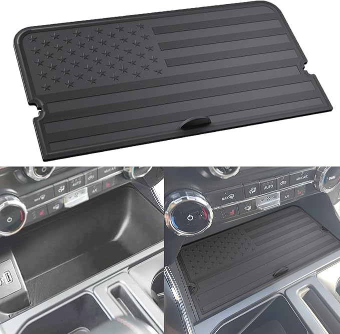 Center Console Compartment Cover for Ford F150 2021-2025 & Lightning XLT 2022-2024, Front Interior Storage Cubby Lid Hidden Secret Pocket Panel (For Open Pocket in Front of Shifter) (USB Hole)