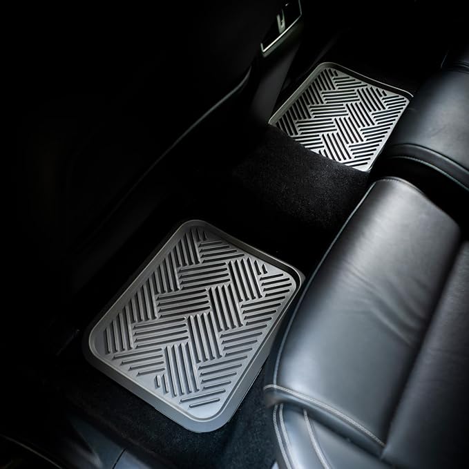 ClimaTex Heavy Duty Car, Truck, Van, and SUV Automobile Floor Mats for Floor Protection, Weatherproof Deep Channel No-Slip Front and Back Seat Floor Mats, 4 Piece Set, Gray