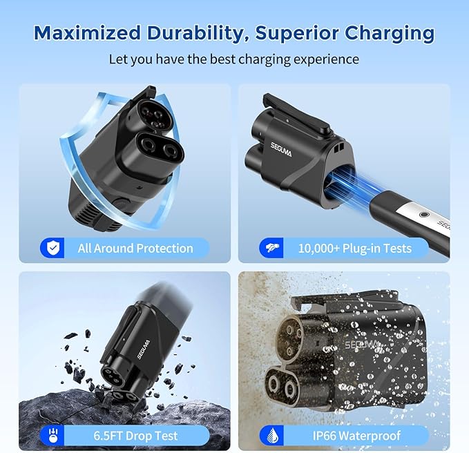 NACS to CCS1 Charging Adapter, 500A/1000V 250 kW DC Fast Charger Adapter Compatible with Tesla Superchargers Stations, Electric Vehicle Charging Adapter for Ford, Rivian, GM, Volvo, Polestar EVs
