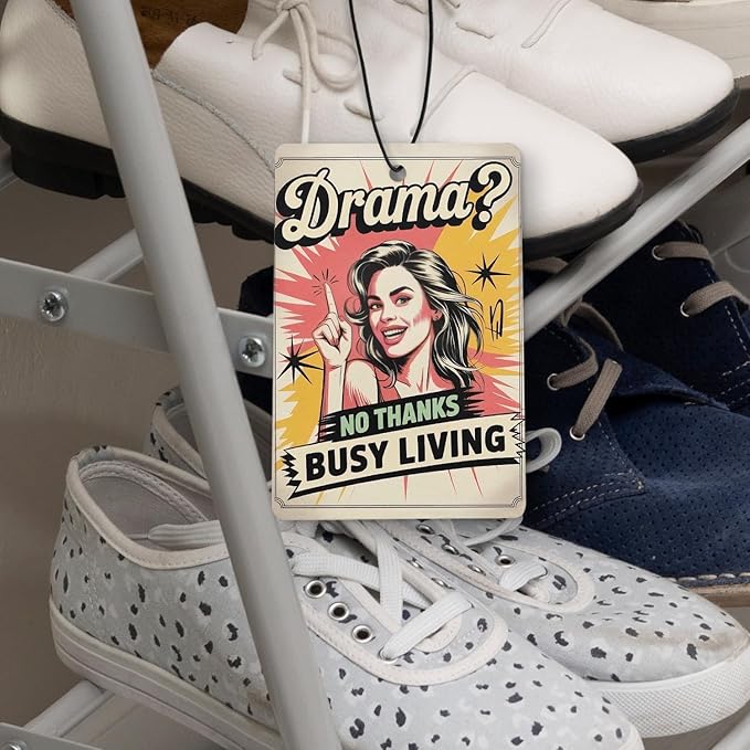 Funny Retro Pop Car Air Freshener 4 Pcs, Sarcastic Humor Feminist Quotes Hanging Air Freshener for Cars Closet Drawer Books, Women Empowerment Gifts Car Accessories for Women Girls