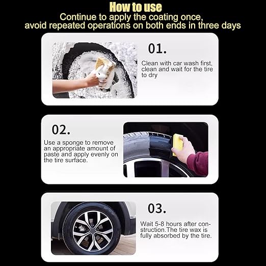 Tire Polish Paste – Stain Remover Cream, Multipurpose Wheel Cleaner | Glossy Tire Dressing Solution, Rim Restoration Polish, Auto Detailing Gel for Vehicles, Workshop, Garage, Cleaning Station, Car