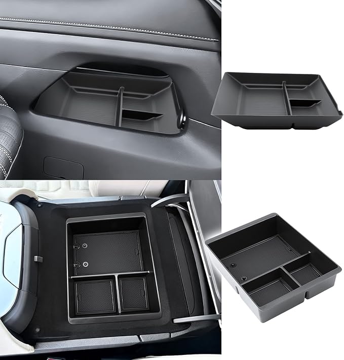 LFOTPP For Armada Center Console Organizer for 2025 2026 Armada (SV/SL/Platinum/Pro-4X/Platinum Reserve) Middle Armrest Storage Tray Insert,Non-Slip Waterproof 2PCS Interior Accessories
