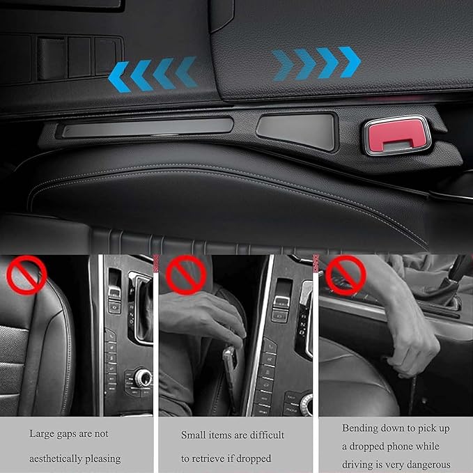 No Drop Seat Guard, Car Seat Gap Filler, Car Gap Filler Organizer, Universal Drop Seat Guards for Cars, Car Accessories Interior Prevent Stop Cellphone Wallet Keys Coins and Card from Dropping