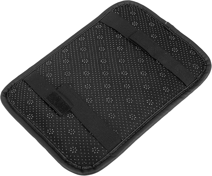 X AUTOHAUX Universal Car Center Console Cover, Plush Fabric Armrest Cushion Pad with Rhinestone Design, Purple